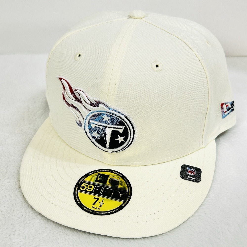 Tennessee Titans New‎ Era Gradient 59FIFTY Fitted Hat Cap 7 1/2 Off-White NFL